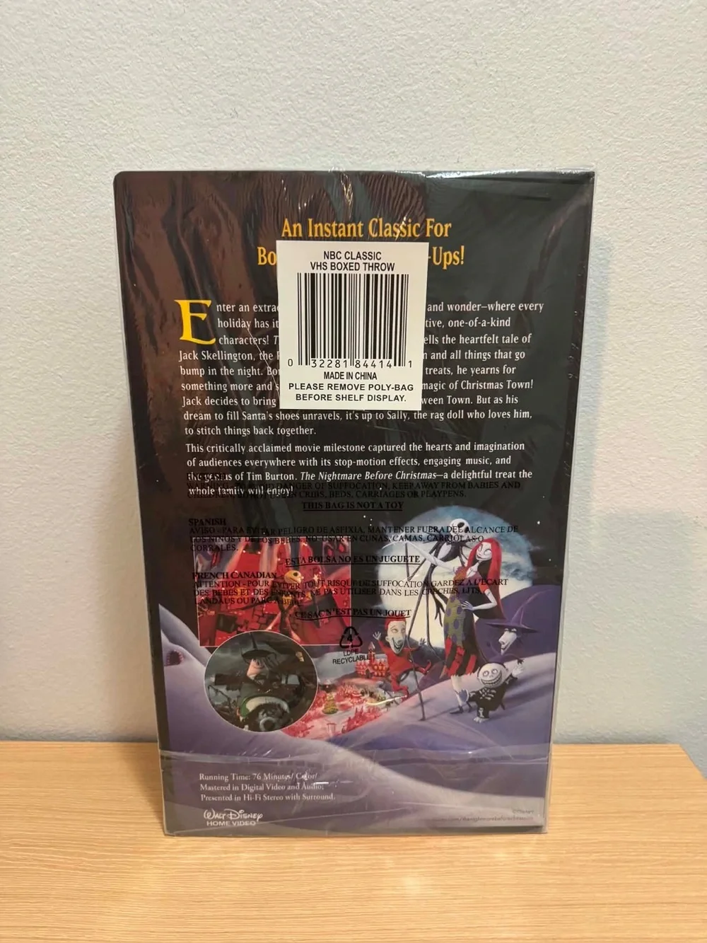 Disney Nightmare Before Christmas Classic VHS Boxed Silk Throw, 50